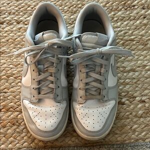 Nike Gray and White Low Dunks